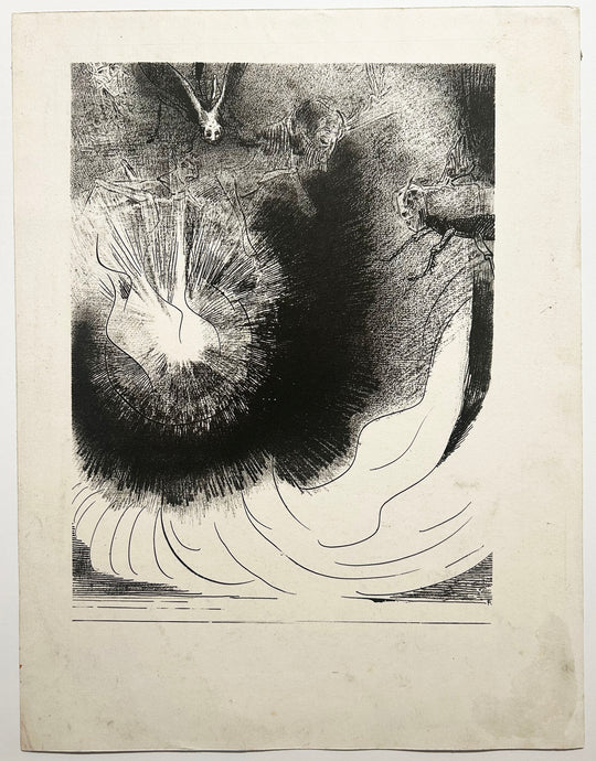 Odilon REDON Et il tomba du ciel une grande étoile, ardente comme un flambeau. Lithographie originale. 