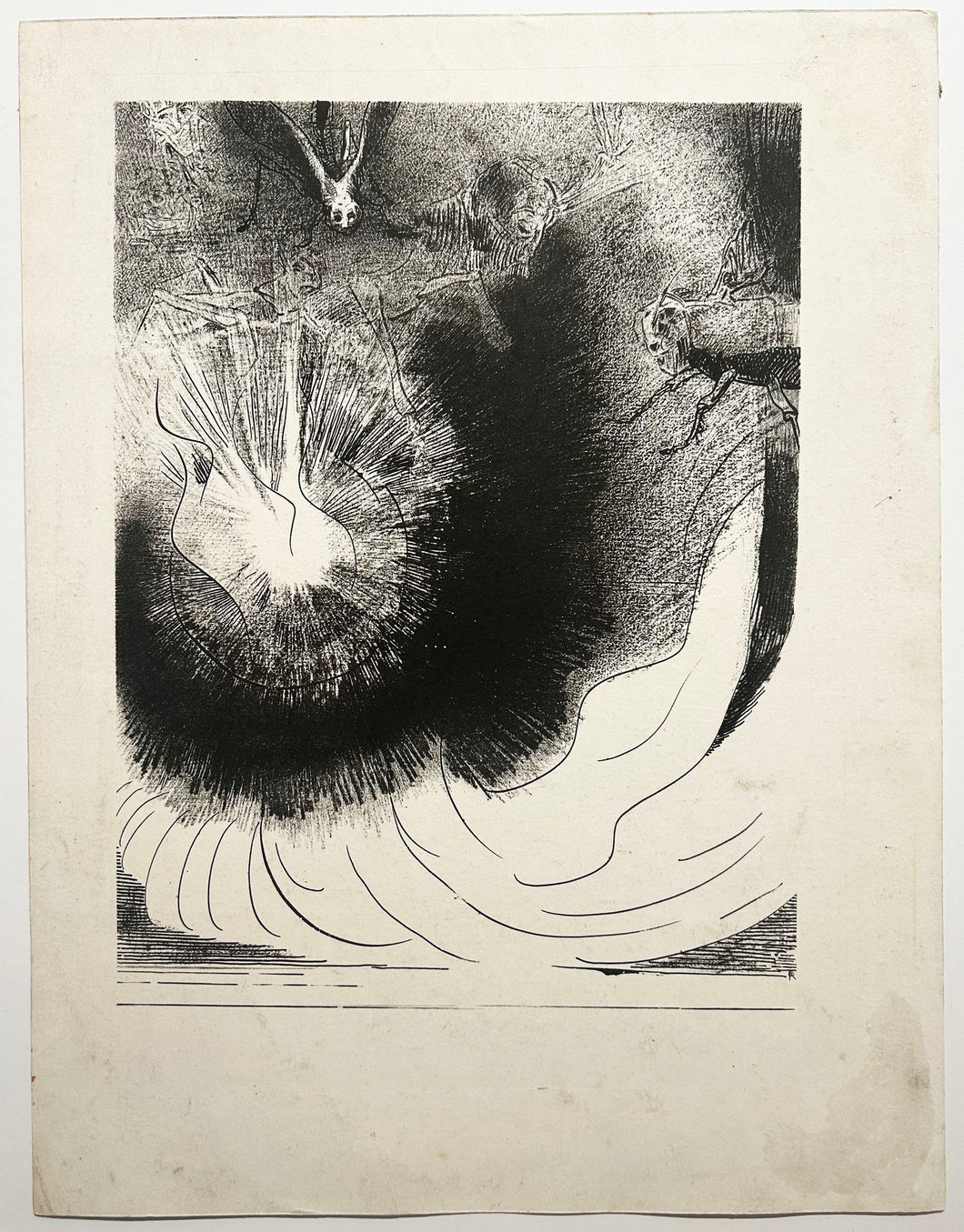 Odilon REDON Et il tomba du ciel une grande étoile, ardente comme un flambeau. Lithographie originale. 