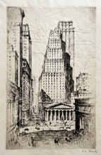 Charger l&#39;image dans la galerie, SCHUTZ Anton Wall street à New York. Gravure originale signée. 
