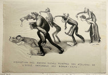 Charger l&#39;image dans la galerie, Jean VEBER La course aux médailles. Menu/ Lithographie originale. 
