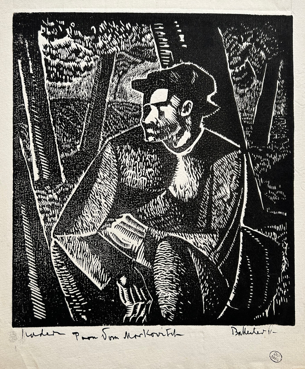 BALLESTER PENA Hombre de campo & Mujer de campo. Deux bois gravés, signés par l'artiste. 