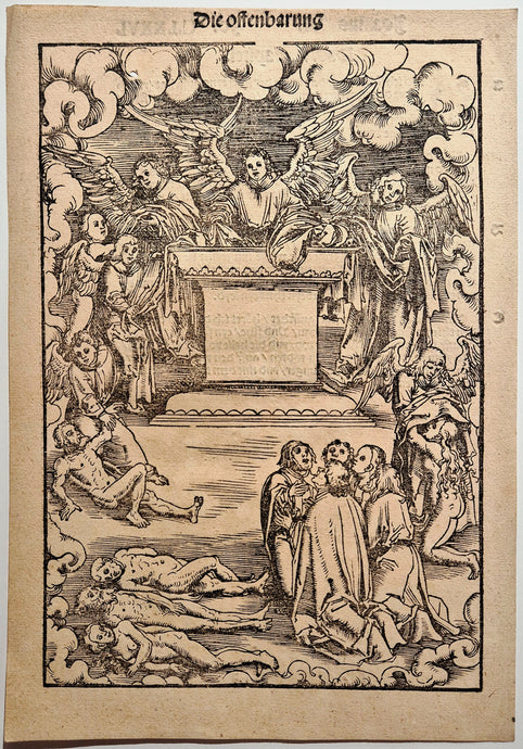 CRANACH Lucas le vieux L'Apocalypse: L'autel et les vêtements des justes. Bois gravé.