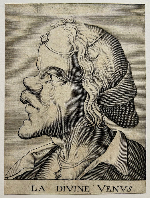 La divine Vénus (Visage grotesque). Gravé par un anonyme français du 17ème.