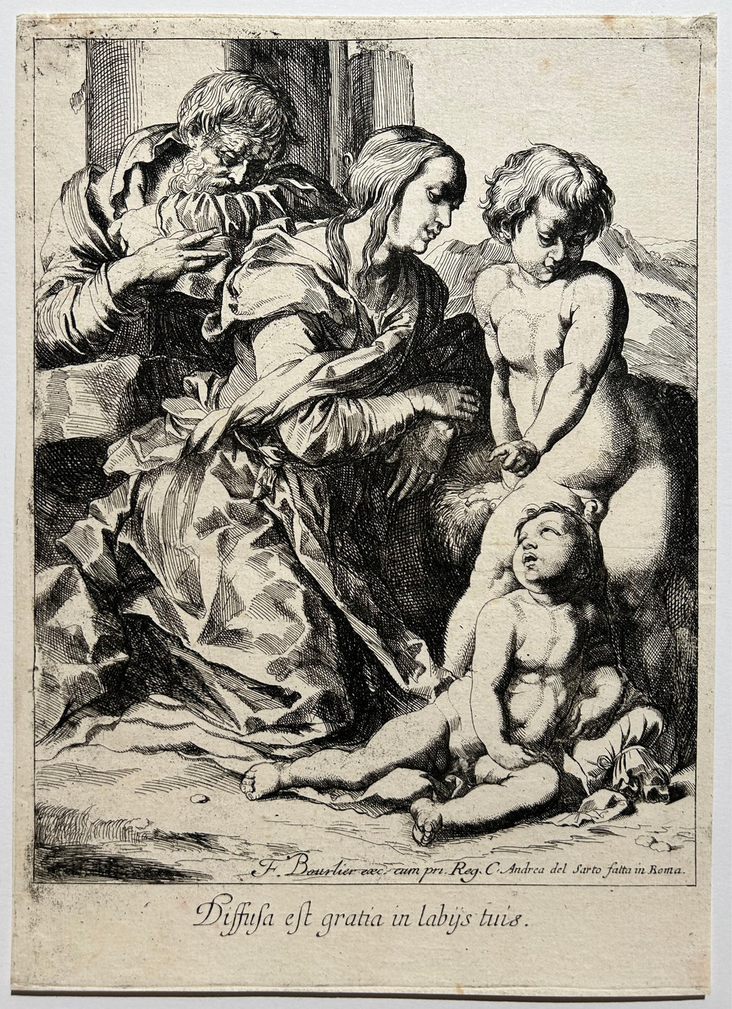 Pierre BREBIETTE La sainte Famille et l'Enfant St Jean. 