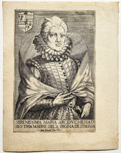 Charger l&#39;image dans la galerie, Serenissima Maria Arciduchessa D’Austria Madre del’a Regina di Spagna. Portrait de Marie Madeleine d’Autriche (1589 † 1631), épouse de Cosimo II de Médicis. v. 1609-1610.
