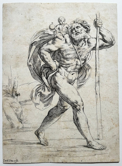 Guido RENI Saint Christophe. Eau-forte.