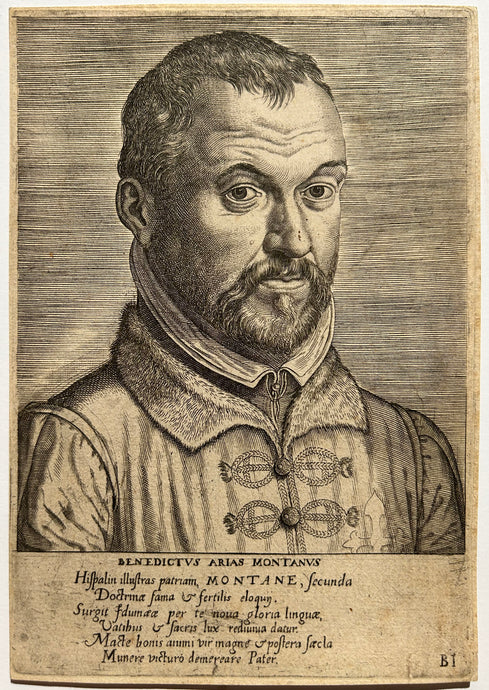 Philippe GALLE. Portrait de Benito Arias Montano, poète espagnol (1527†1598). 1587. Gravure.