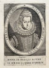 Charger l&#39;image dans la galerie, Portrait de Marie de Medicis, Reine de France.  Début XVIIème. Gravure.
