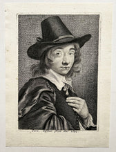 Charger l&#39;image dans la galerie, CornelisVISSCHER. Autoportrait de l&#39;artiste.  1649. Gravure.
