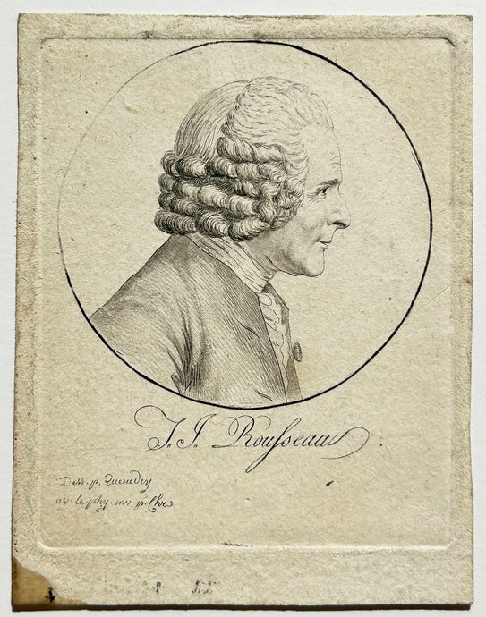 QUENEDEY Portrait de Jean-Jacques Rousseau (1712†1778).  c.1787. Physionotrace. 
