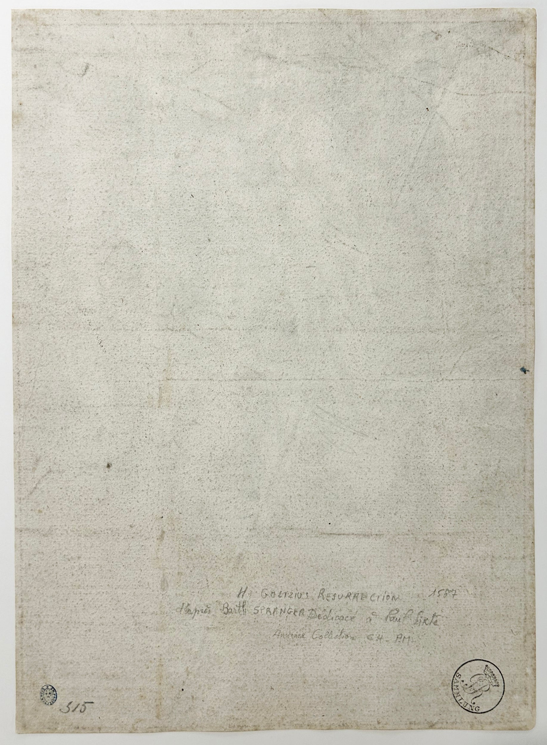 Le corps du Christ porté par les anges.  1587.