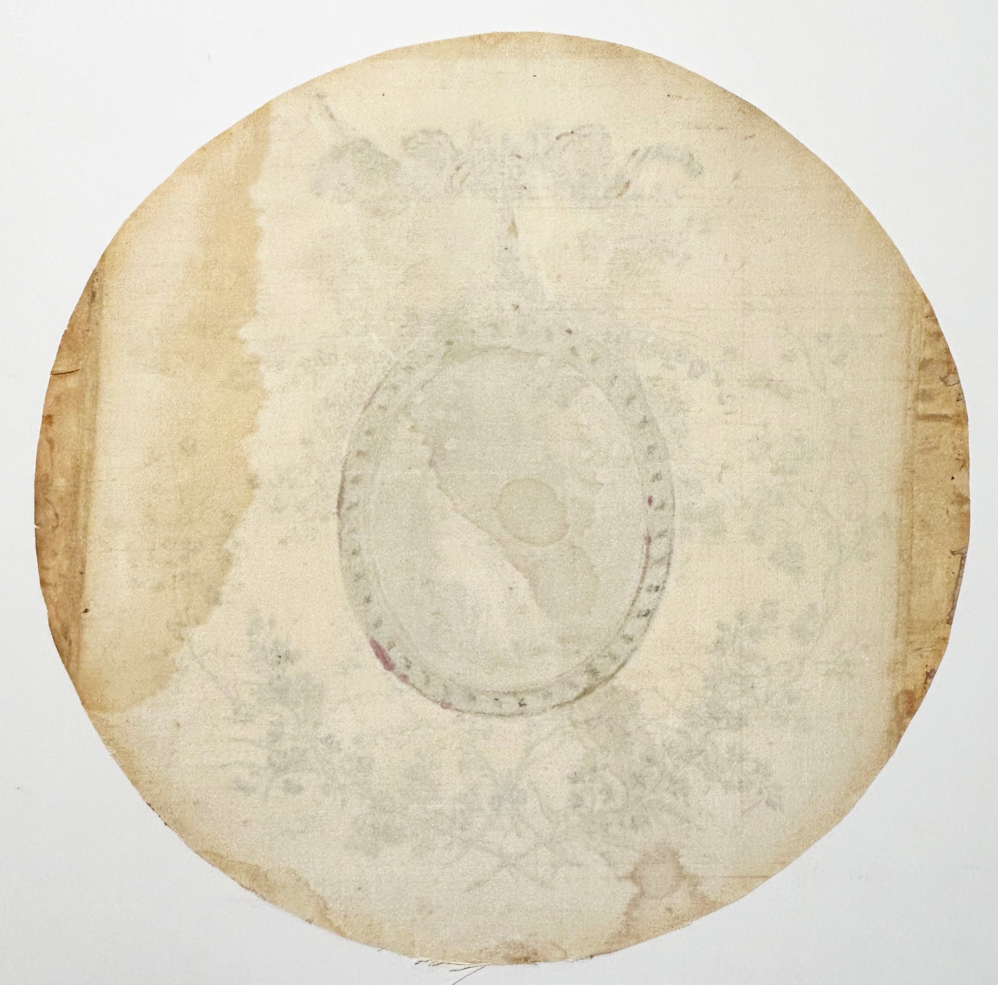 Femme assise brodant et un ange.  c.1780.