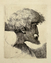Charger l'image dans la galerie, James NEVAY - Etude de tête d'homme moustachu, de profil droit. 1764. Eau-forte d'après Giovanni Francesco Barbieri dit Guercino.
