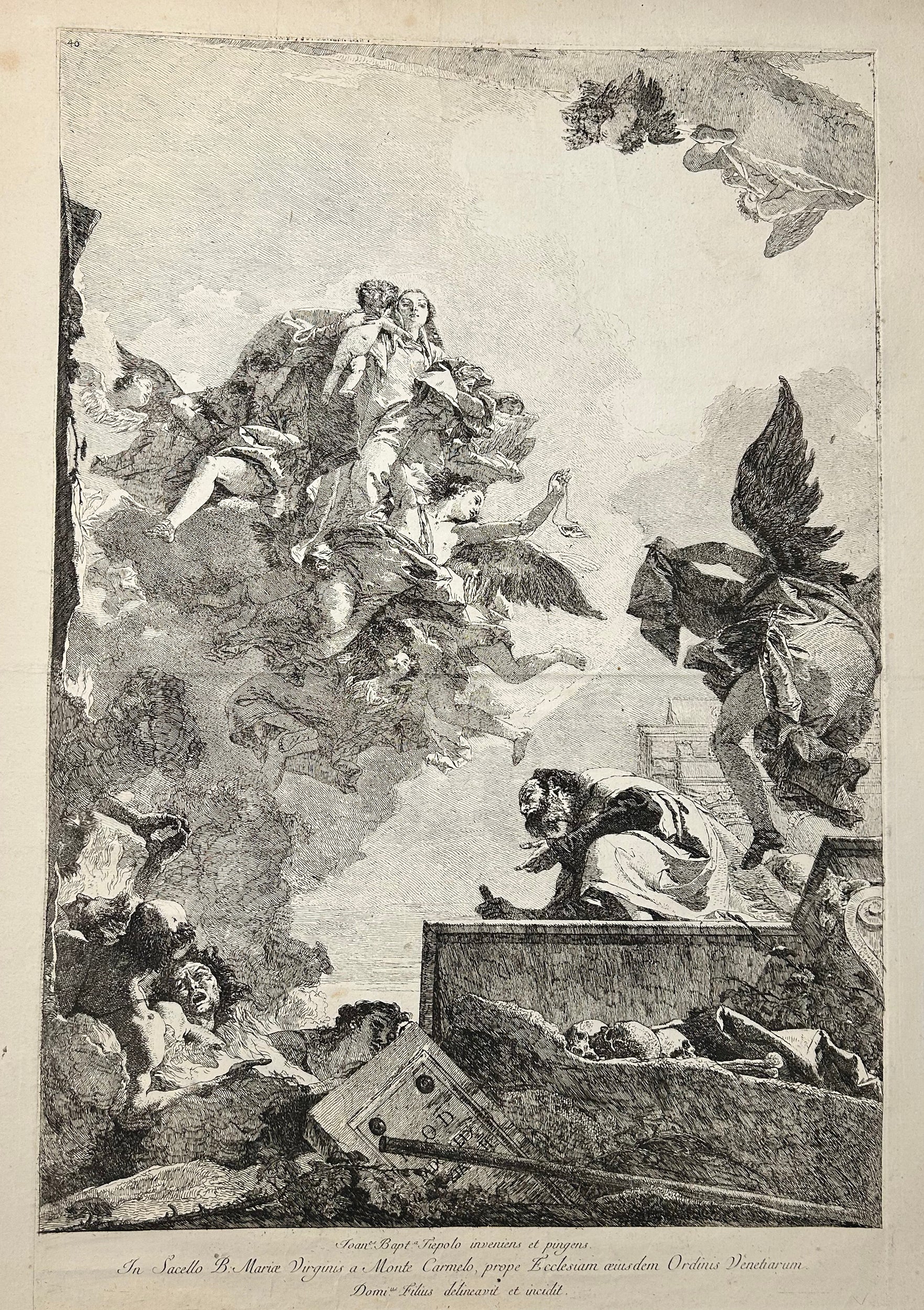 La Vierge du Carmel apparaissant à Saint Simon. 1759.