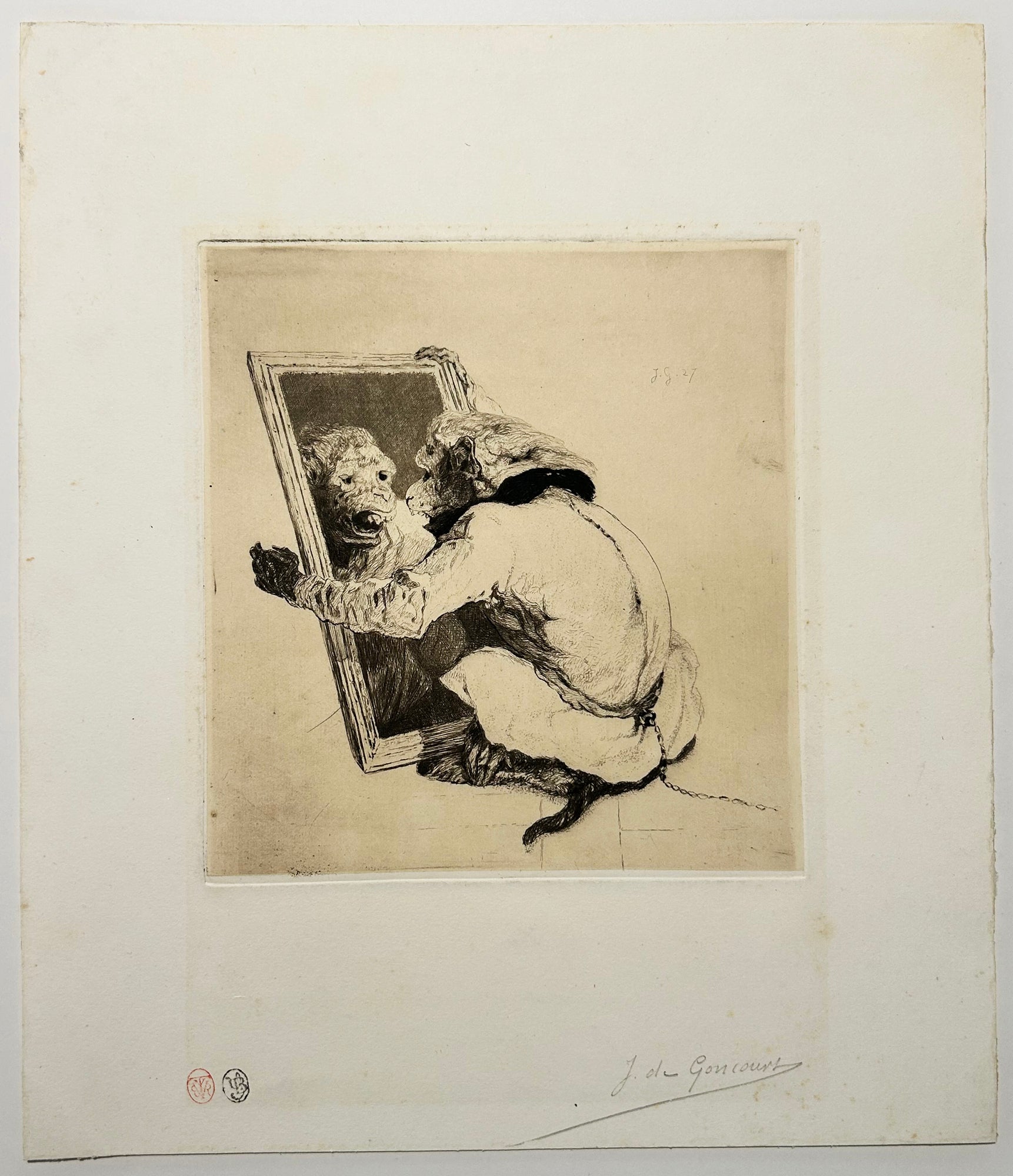 Le singe au miroir. 1860.