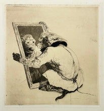 Charger l'image dans la galerie, Jules de GONCOURT - Le singe au miroir. 1860. Gravure à l'eau-forte et à la pointe sèche d'après Alexandre Gabriel Decamps.
