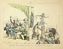 Charger l&#39;image dans la galerie, Grandes Marionnettes politiques ou la Minerve en goguettes. (Souscription pour aider les Boanapartistes au Texas).  1819.
