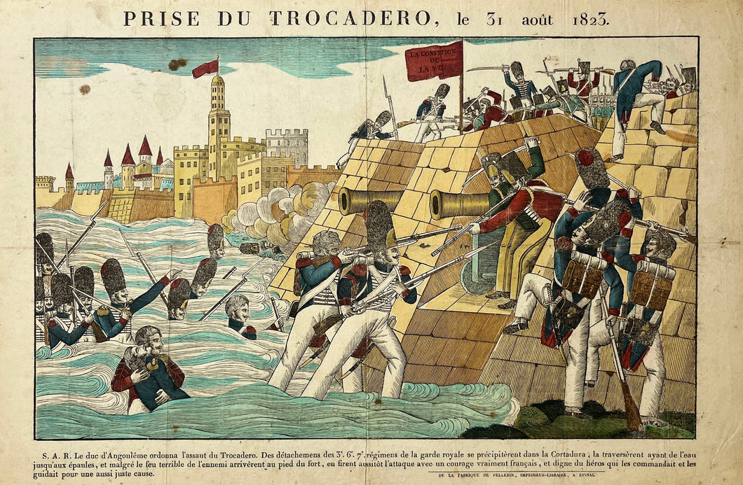 Prise du Trocadéro le 31 août 1823. S.A.R. Le Duc d'Angoulême ordonna l'assaut du Trocadéro.