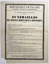 Charger l&#39;image dans la galerie, Funérailles des Citoyens morts pour la République, le samedi 4 mars 1848, dans l&#39;Eglise de la Madeleine.
