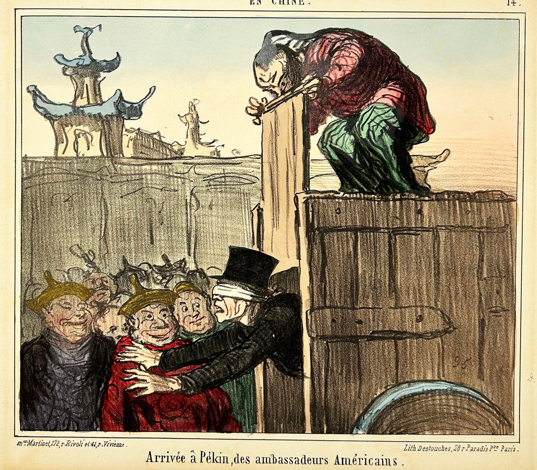 Arrivée à Pékin, des Ambassadeurs Américains.  1859.