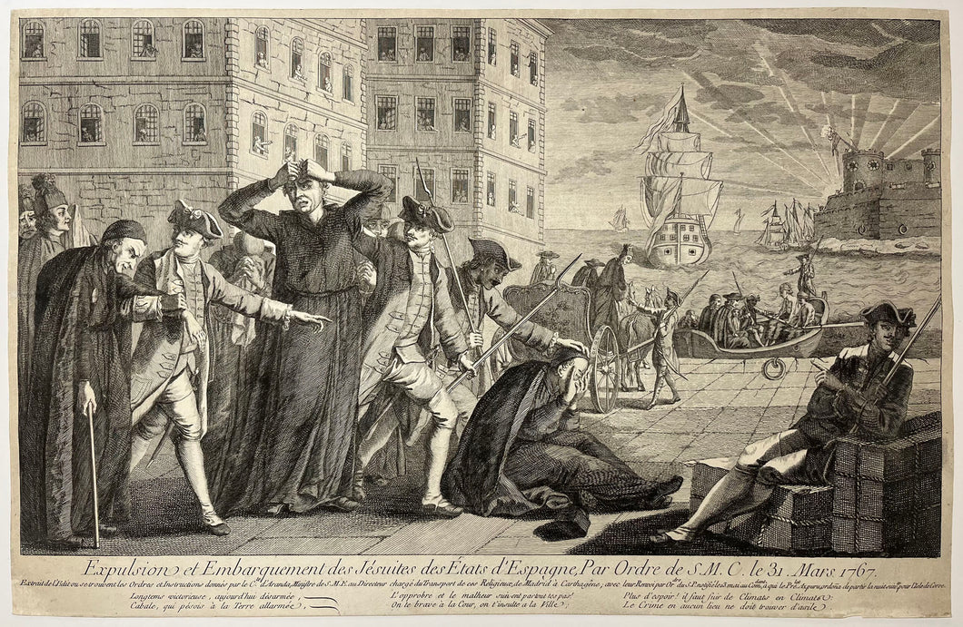 Expulsion et Embarquement des Jésuites des Etats d'Espagne, Par ordre de S.M.C. le 31 Mars 1767.  c.1770.