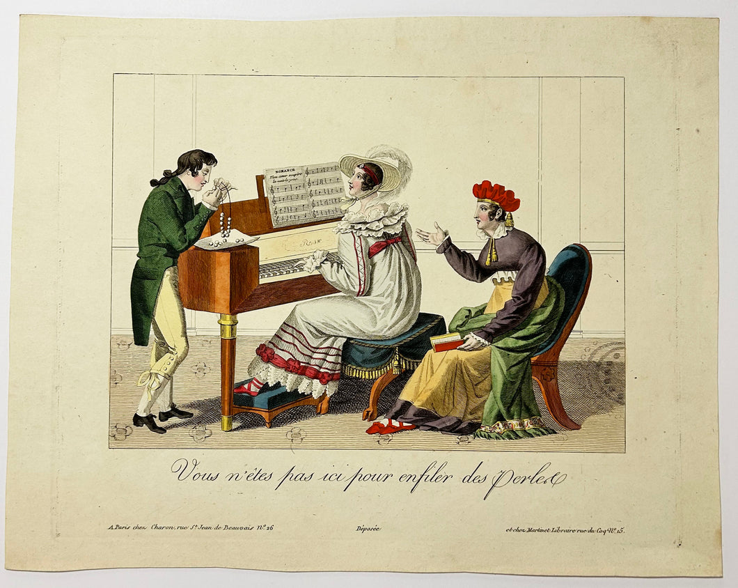 Vous n'êtes pas ici pour enfiler des perles.  c.1820.