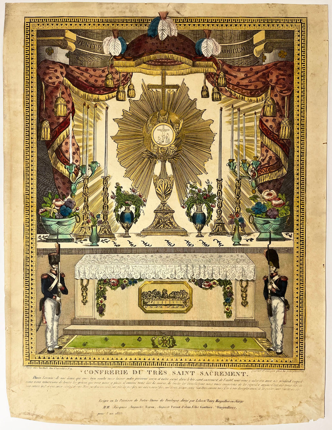 Confrérie du très Saint Sacrement.  c.1833.