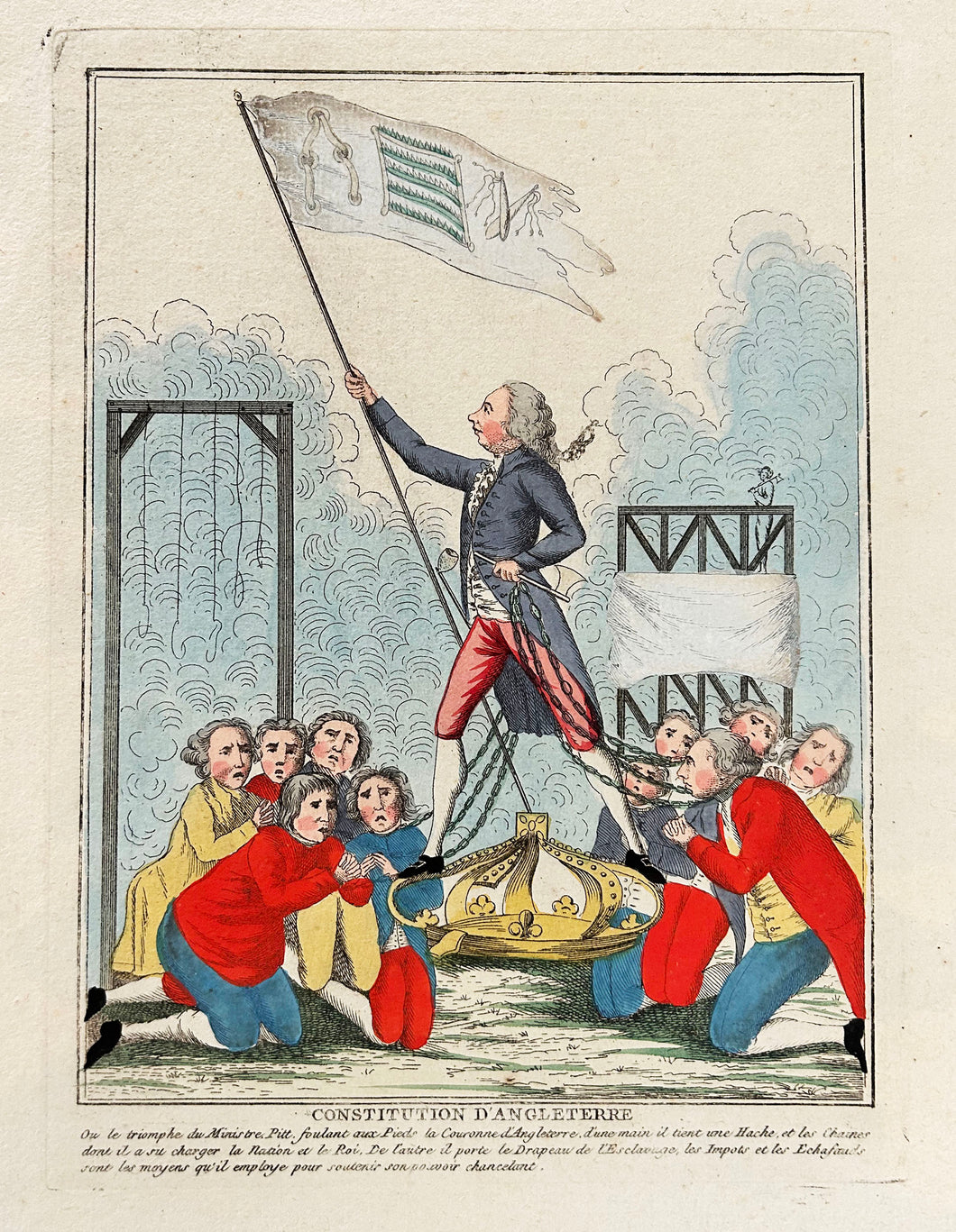 Constitution d'Angleterre : ou le triomphe du ministre Pitt foulant aux pieds la couronne d'Angleterre […]. c.1795.