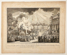 Charger l&#39;image dans la galerie, Vue du Jardin National et des Décorations, le jour de la fête célébrée en l&#39;honneur de l&#39;Etre Suprême le Decadi 20 Prairial l&#39;an 2è de la République française (le 8 juin 1794).  c.1794.
