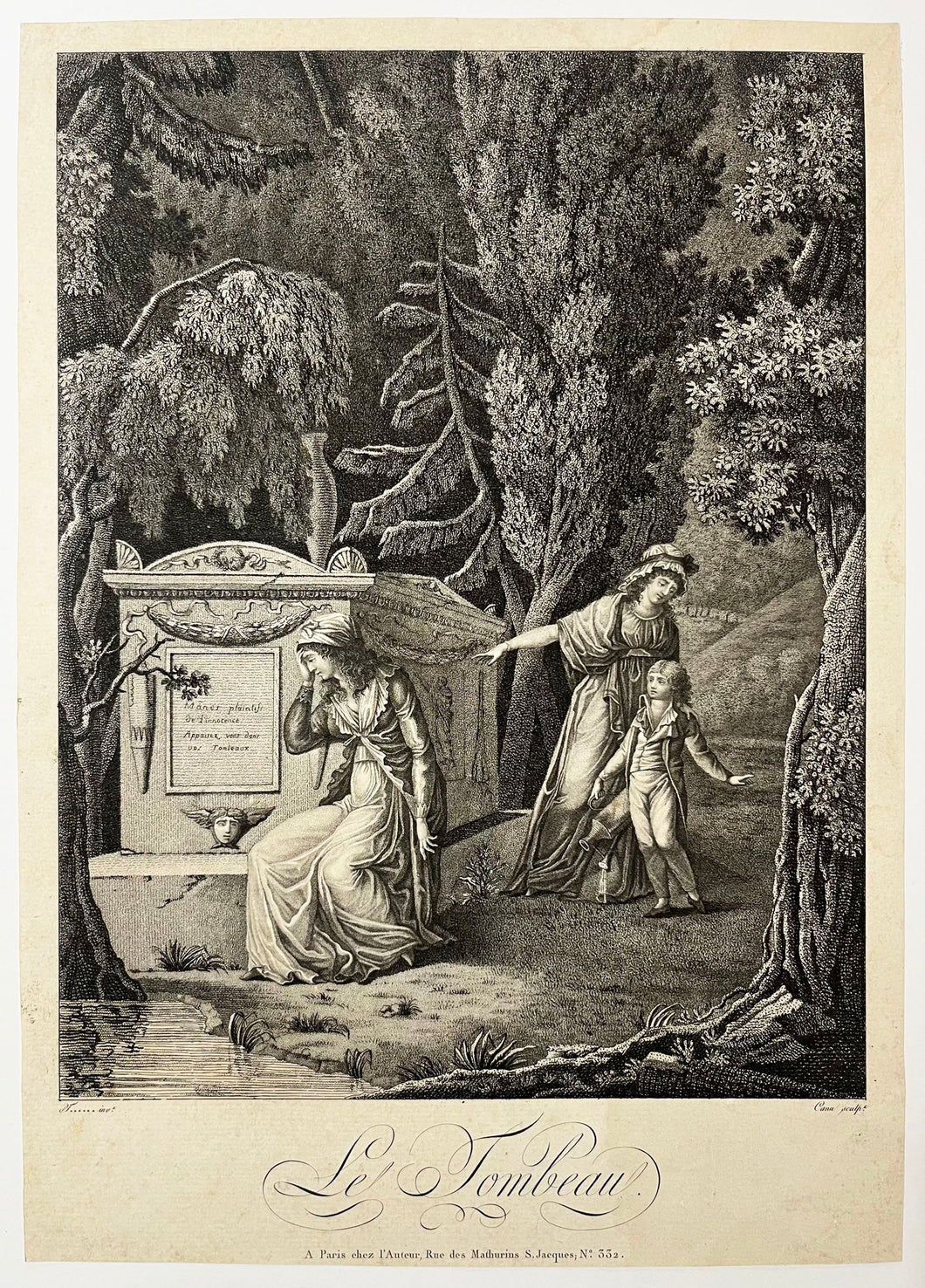 Le Tombeau. Allégorie sur le tombeau du roi Louis XVI. c.1796.