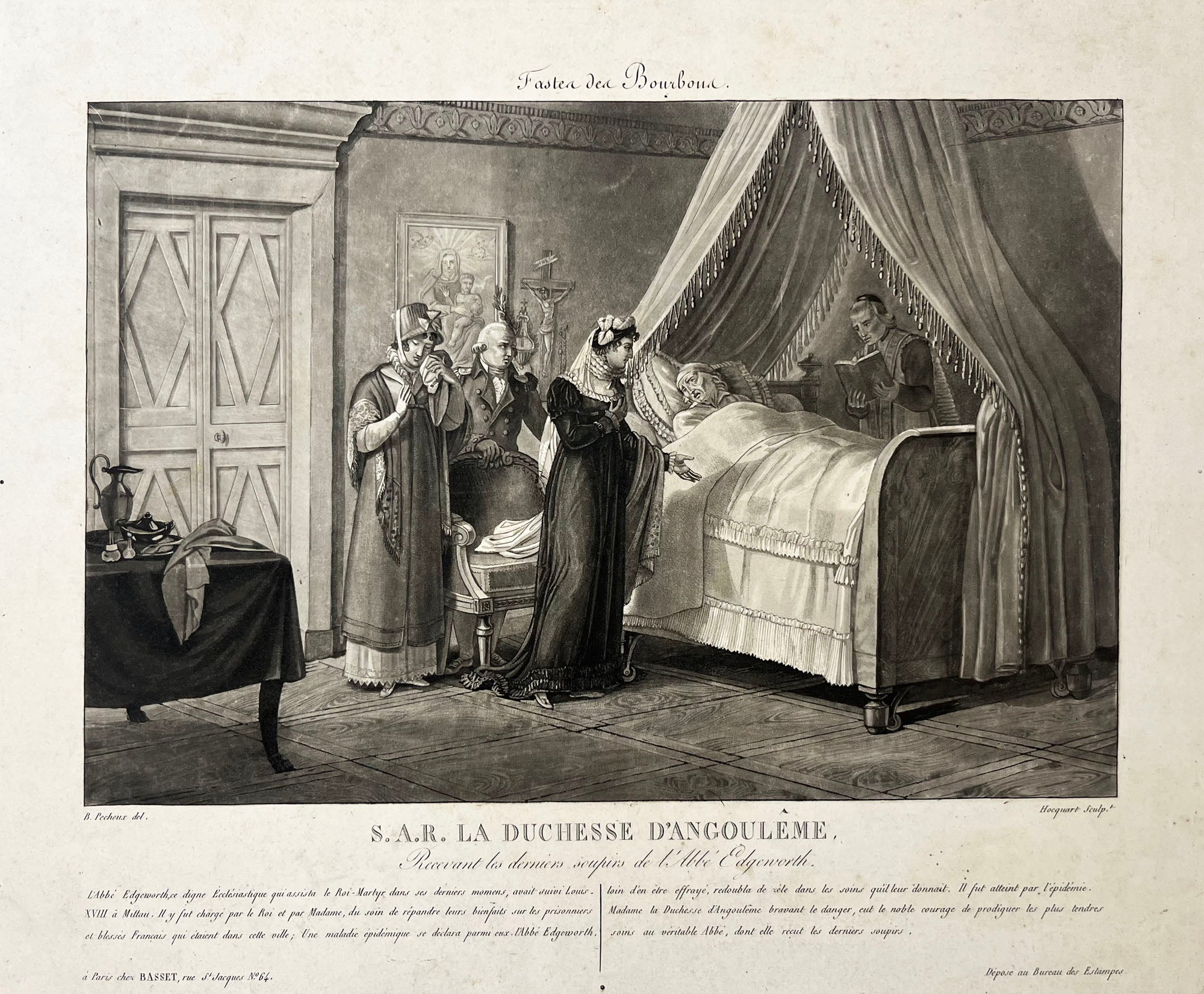 S.A.R. La Duchesse d'Angoulême recevant les derniers soupirs de l'Abbé Edgeworth (dernier confesseur de Louis XVI, mort en 1807).  1817.
