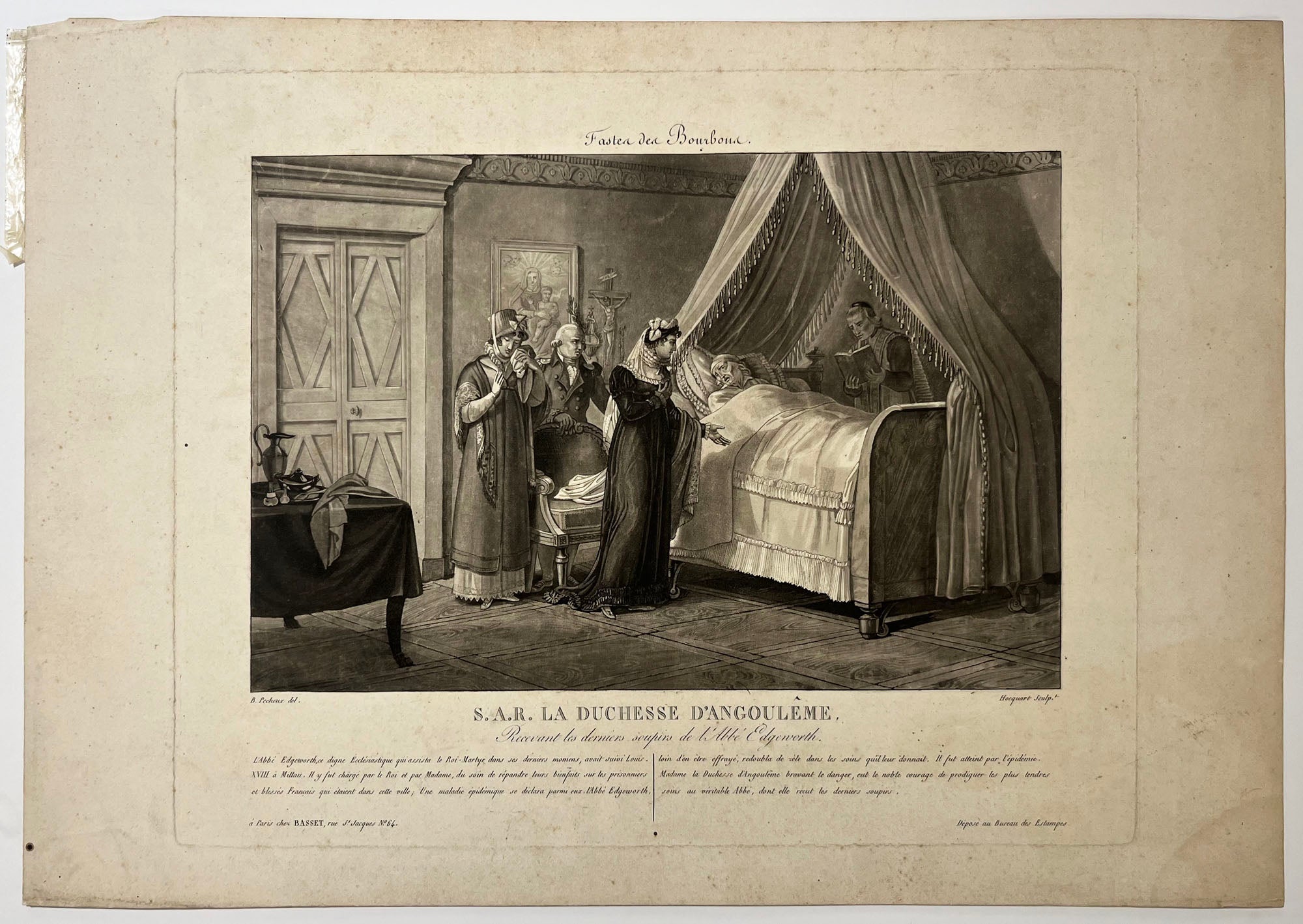S.A.R. La Duchesse d'Angoulême recevant les derniers soupirs de l'Abbé Edgeworth (dernier confesseur de Louis XVI, mort en 1807).  1817.