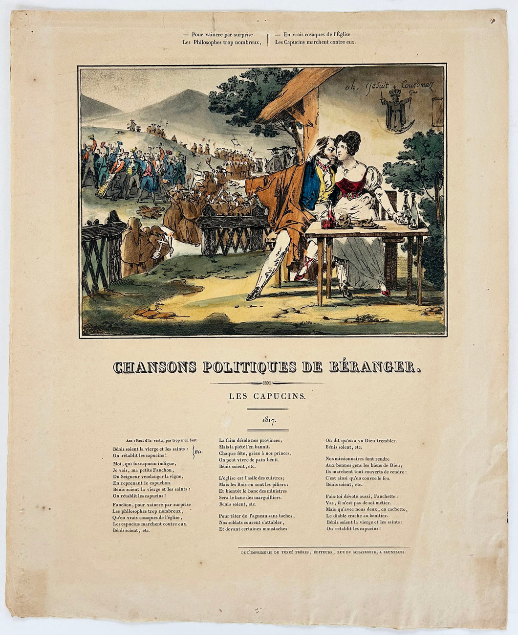 Chansons politiques de Béranger. Les capucins.  1817.