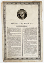 Charger l&#39;image dans la galerie, Testament de Louis XVI, né le 23 août 1754 - Mort le 24 janvier 1793.
