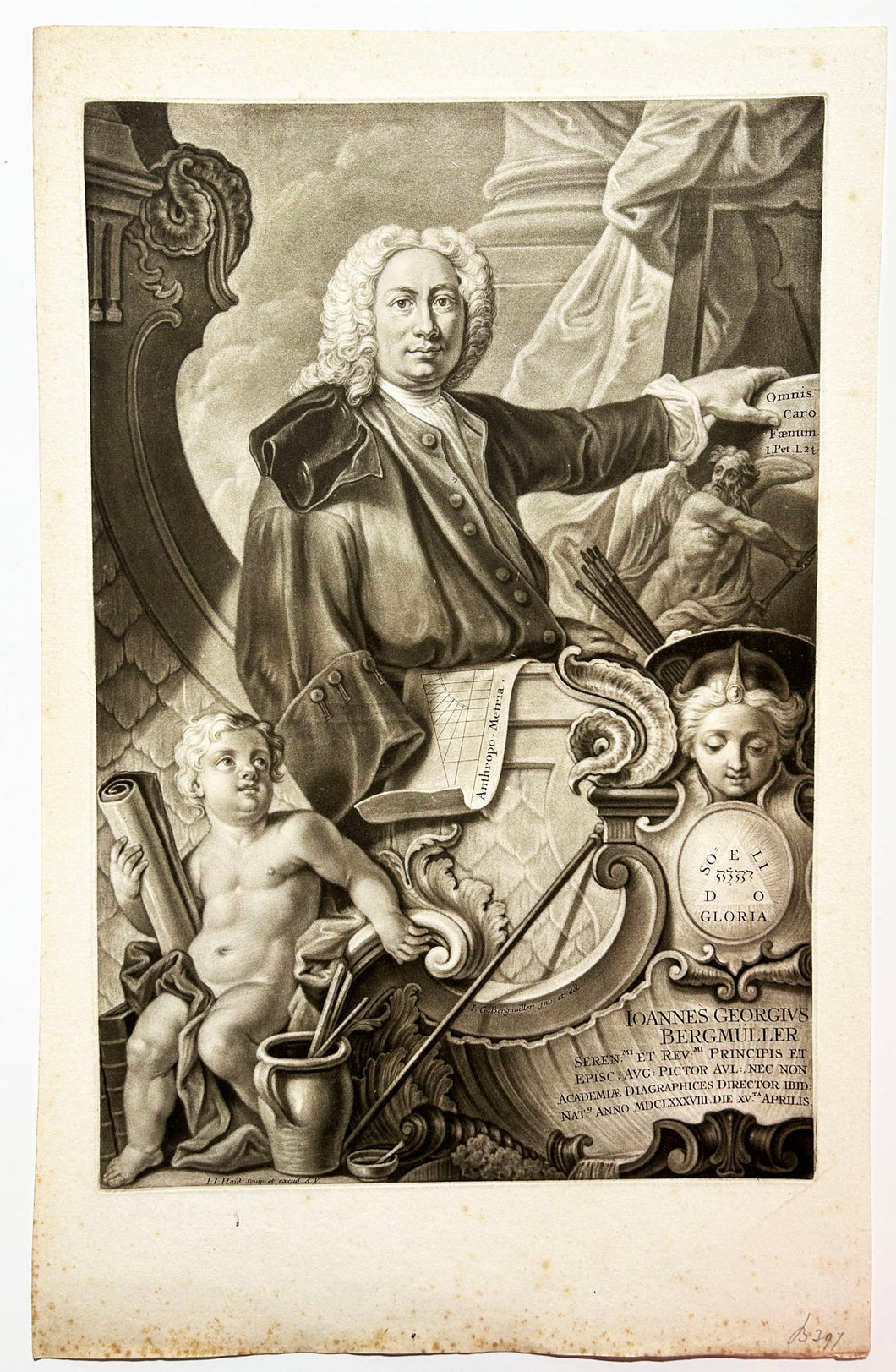 Portrait du peintre Johann Georg Bergmüller (1688 † 1762), graveur et théoricien de l'art. c.1750.