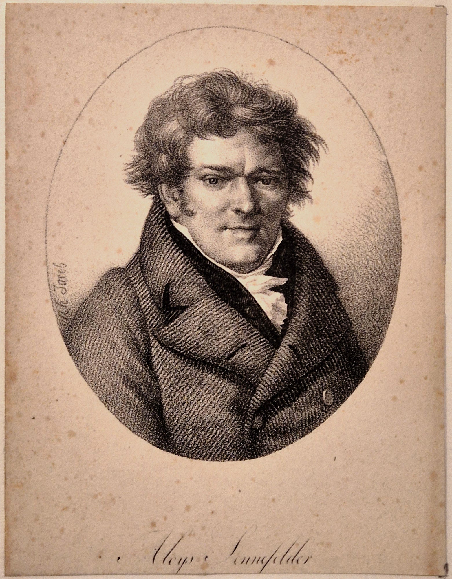 Portrait de Aloys Senefelder (1782-1834). Vers 1820.