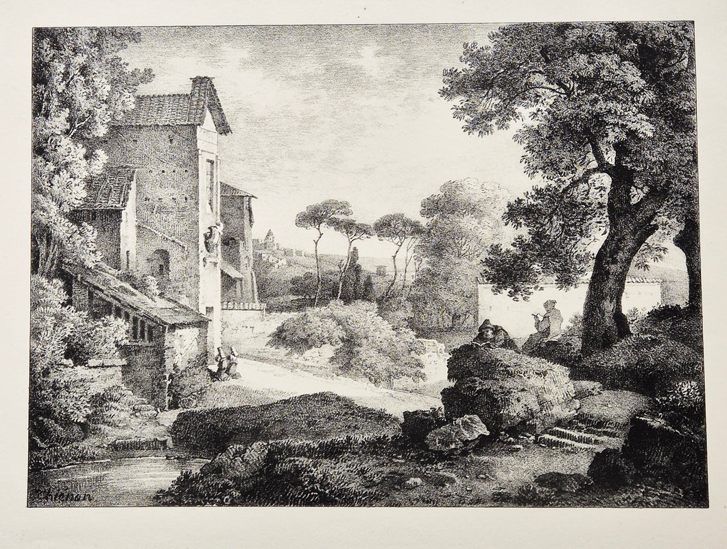 Paysage avec moines et nones. 1818.