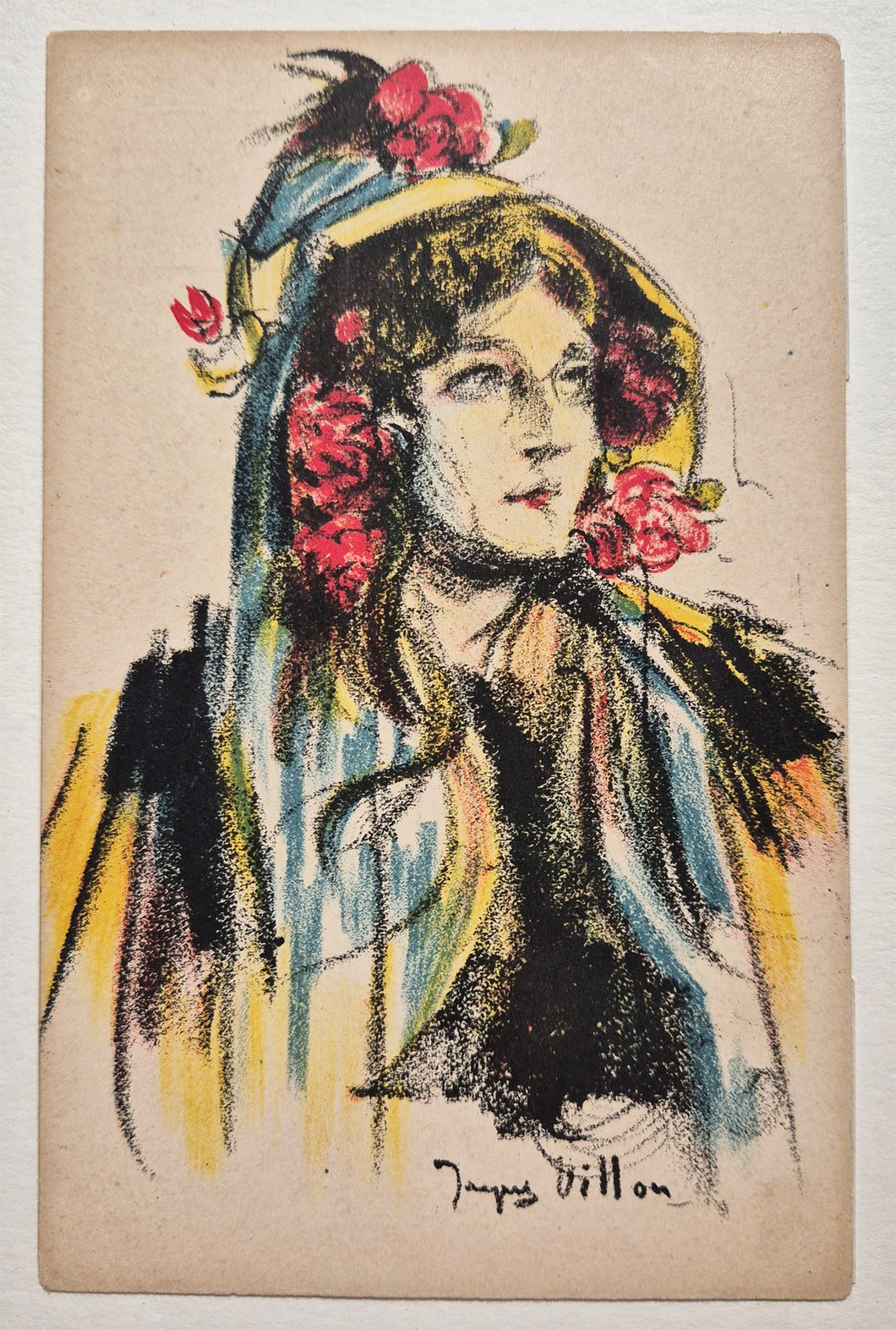 Chapeau 1830 aux roses rouges. 1904.