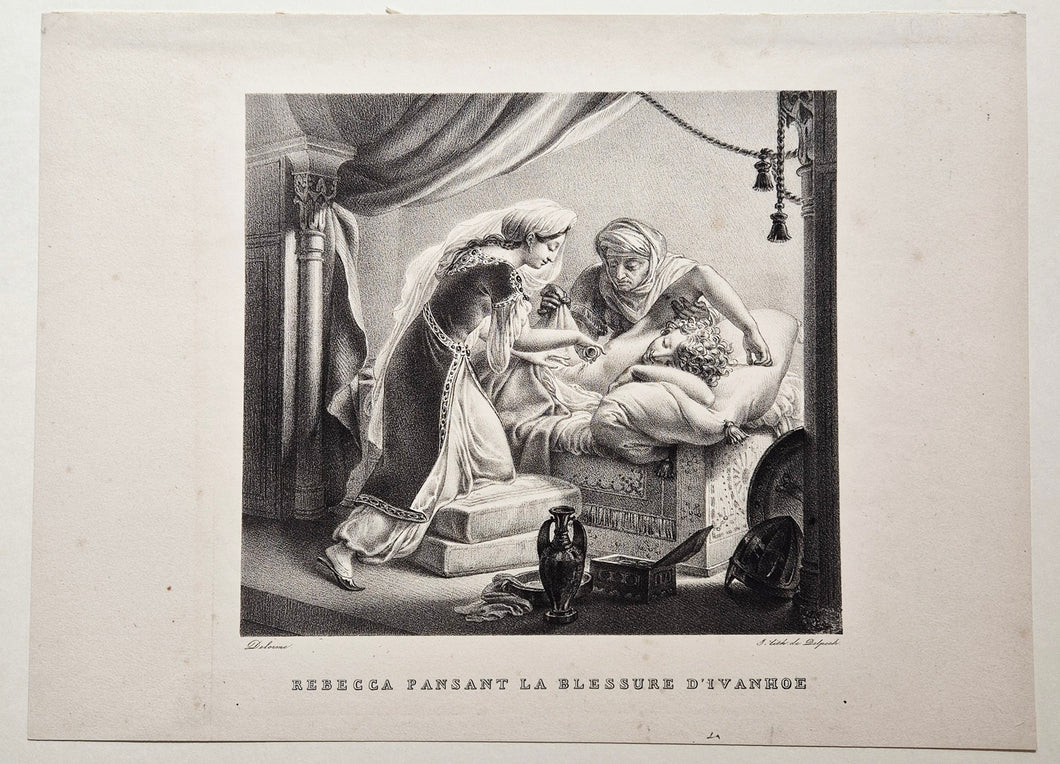 Rebecca pansant la blessure d'Ivanhoe. 1820-23.