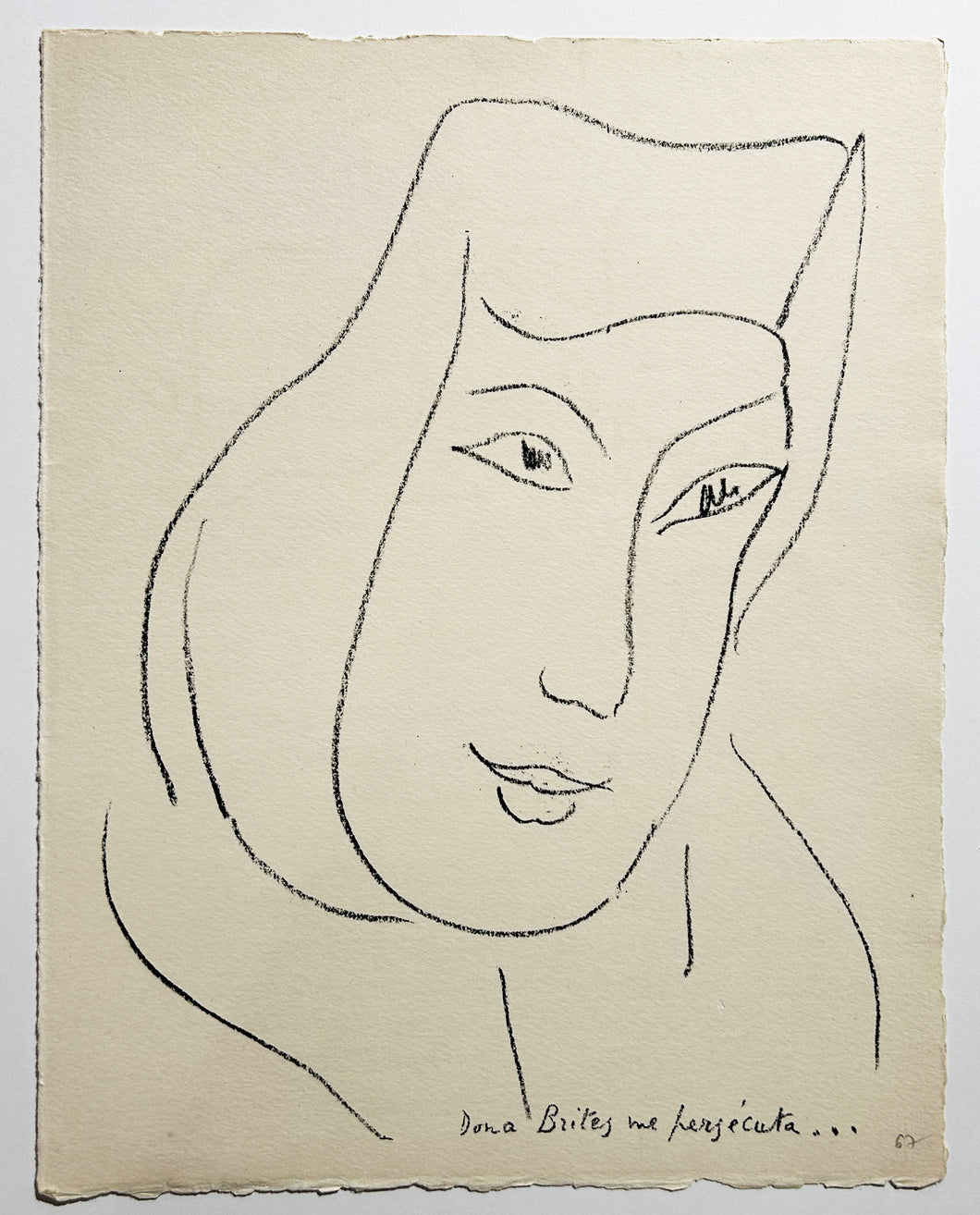 MATISSE Dona Brites me persécuta… 1946. Lithographie. 
