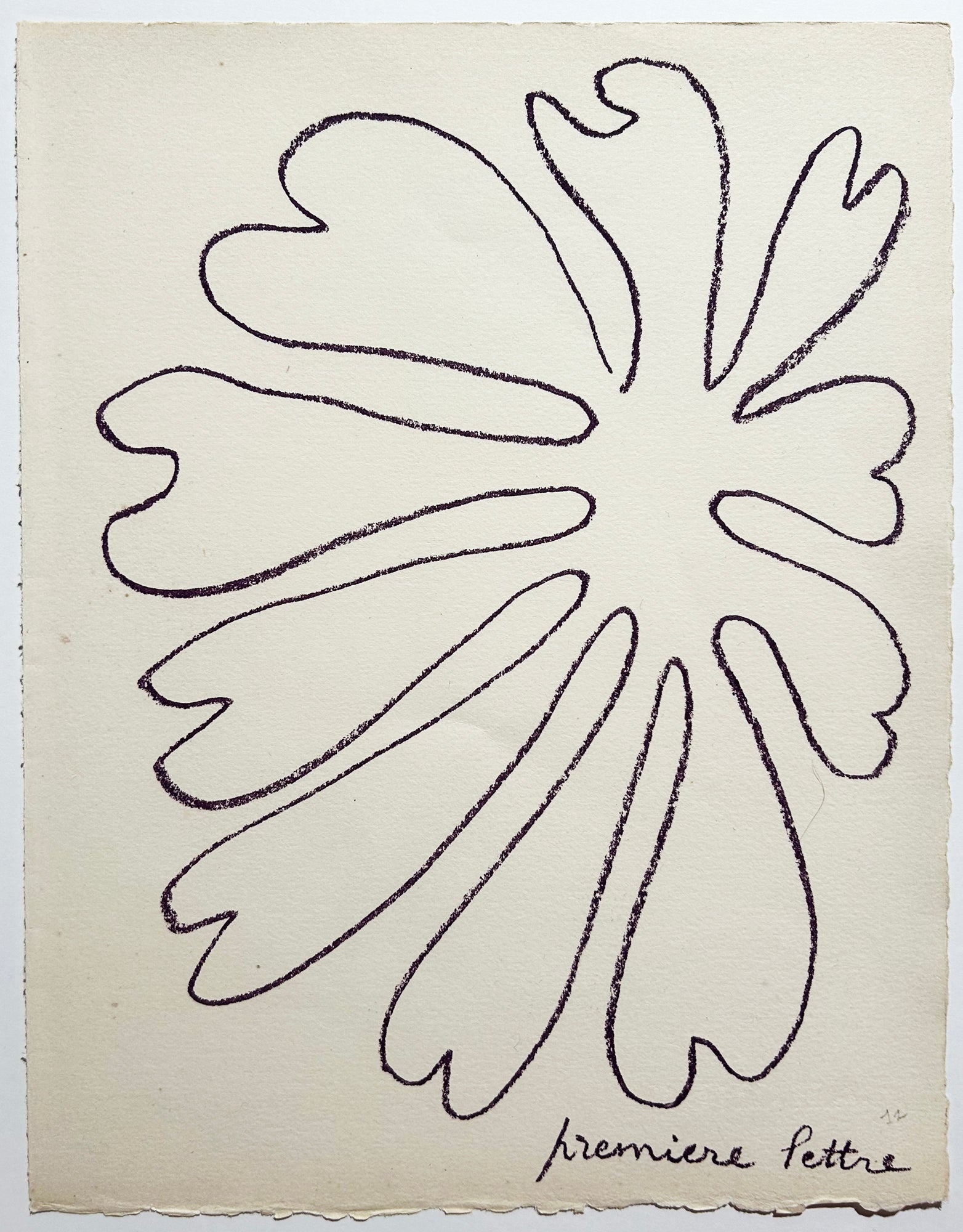 MATISSE Première lettre.  1946. Lithographie.