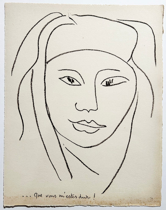 MATISSE Que vous m'estes dur! 1946. Lithographie.