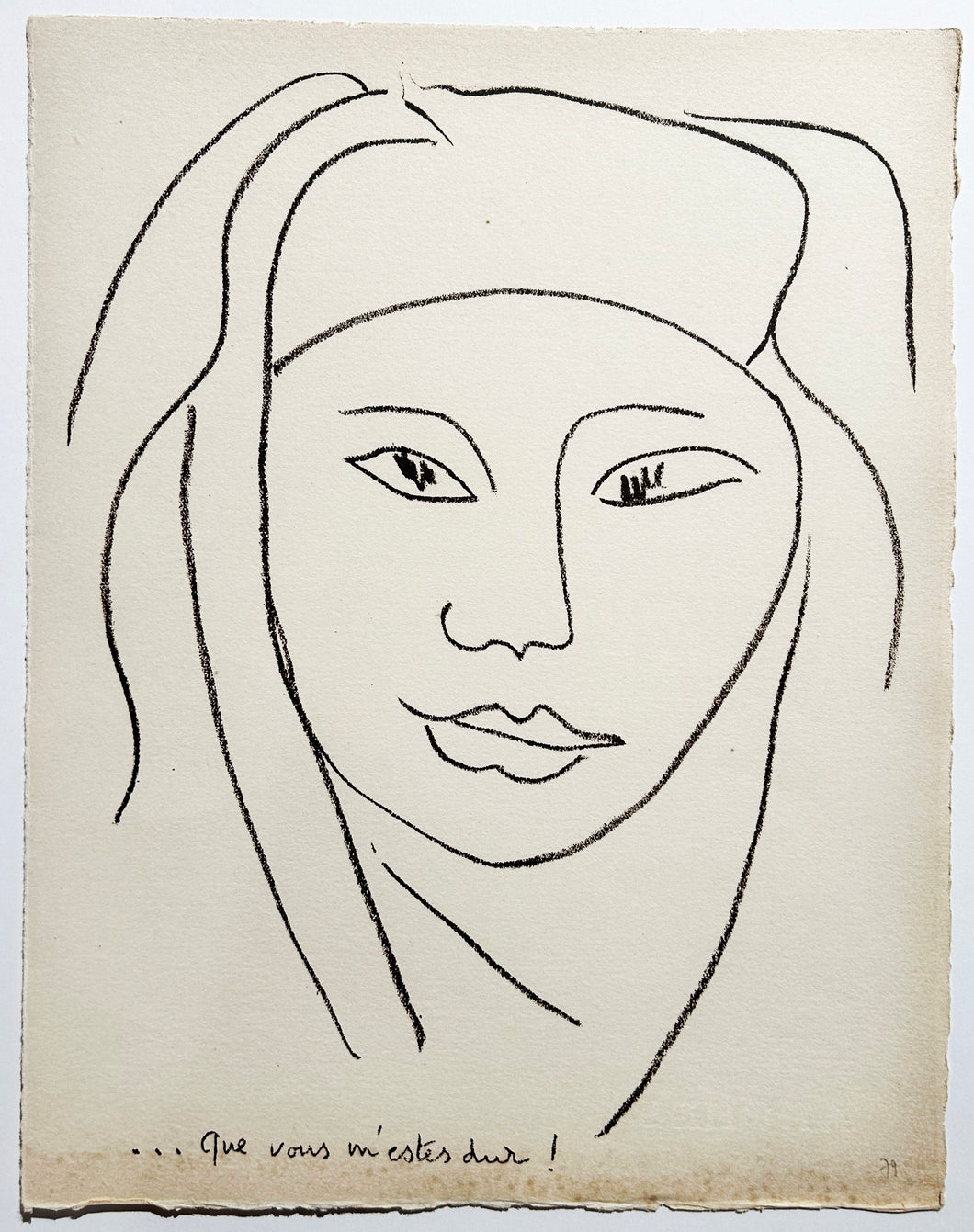 MATISSE Que vous m'estes dur! 1946. Lithographie.