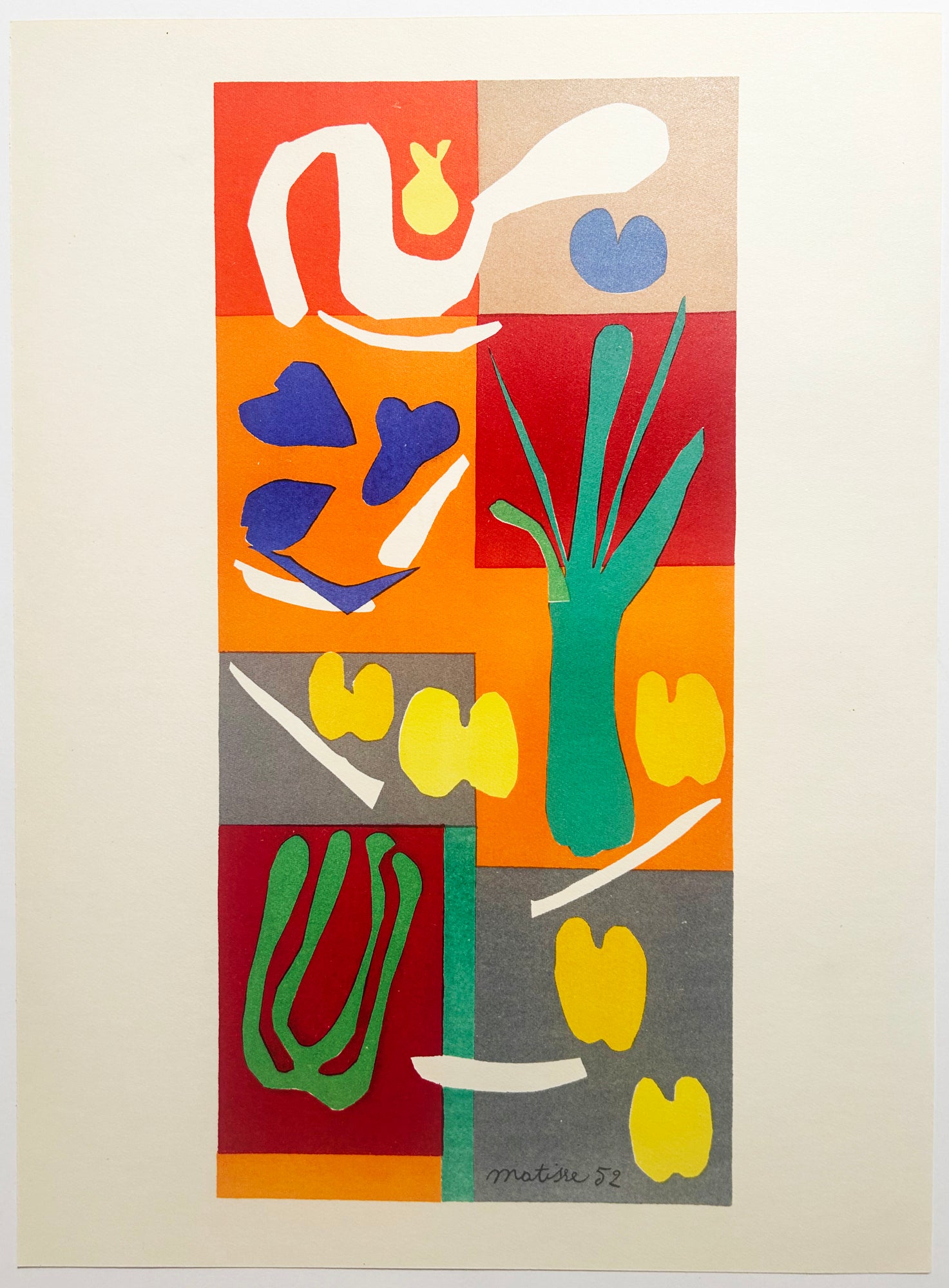 MATISSE Végétaux. 1952. Lithographie en couleurs. 