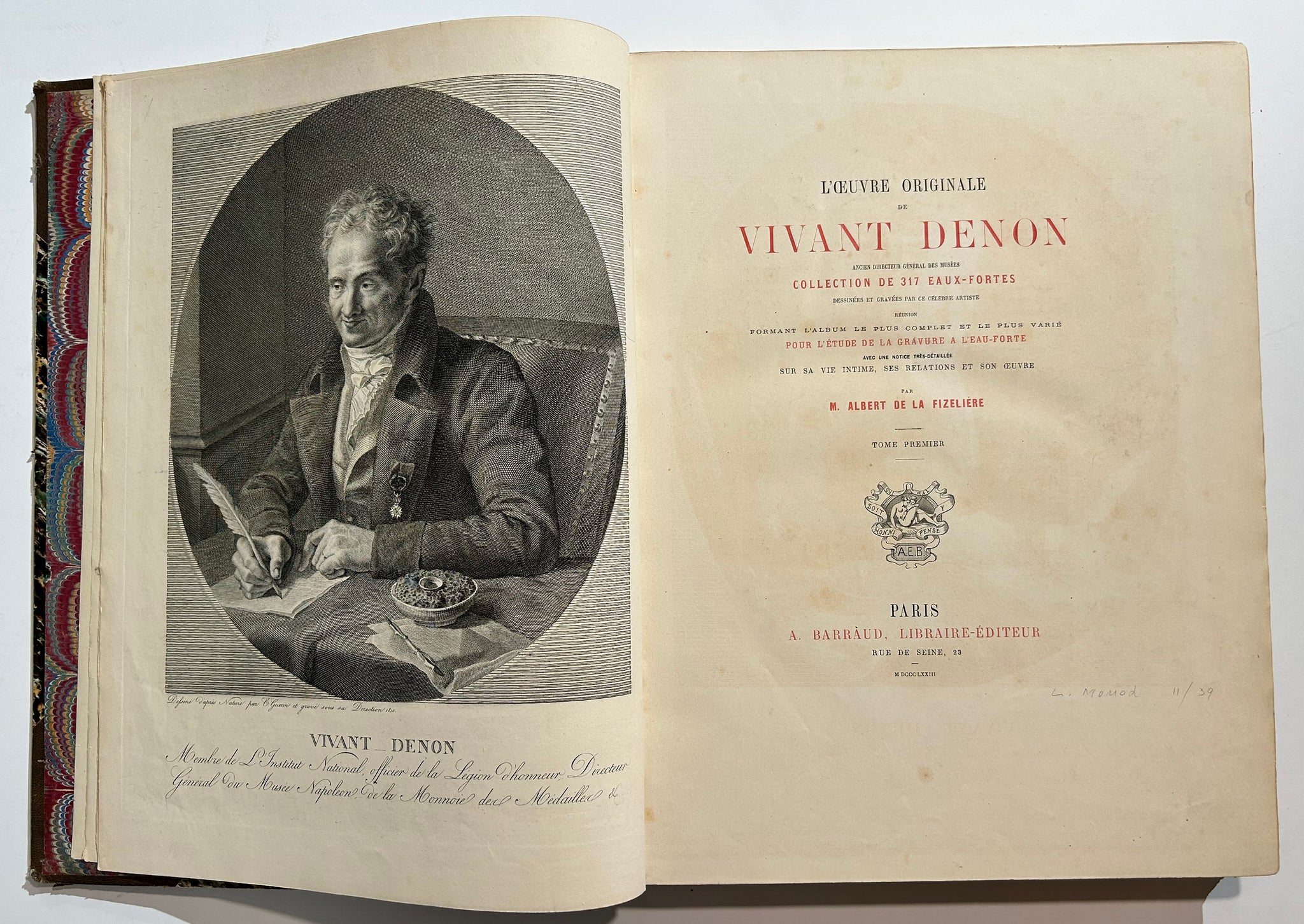 L'œuvre originale de Vivant Denon. Réunion formant l'album le plus complet et le plus varié pour l'Etude de la gravure à l'eau-forte.