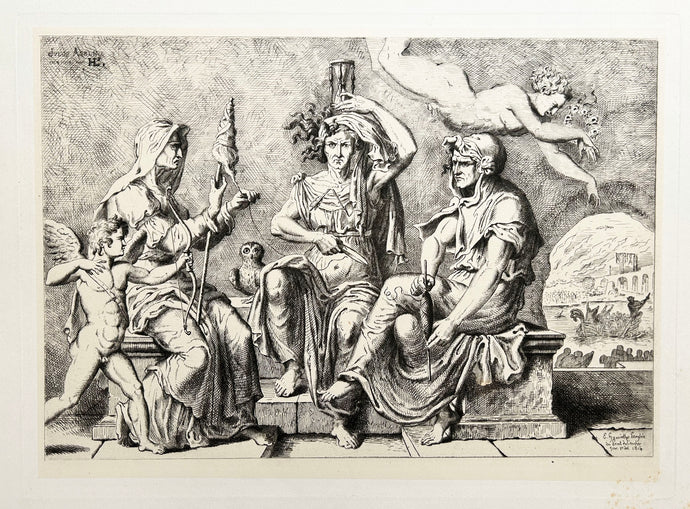 Jules ADELINE - Les Trois Parques.  1873. Eau-forte.