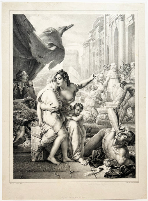 AUBRY-LECOMTE Hyacinthe Louis Victor Jean-Baptiste - La peste à Marseille en 1720. LIthographie. 