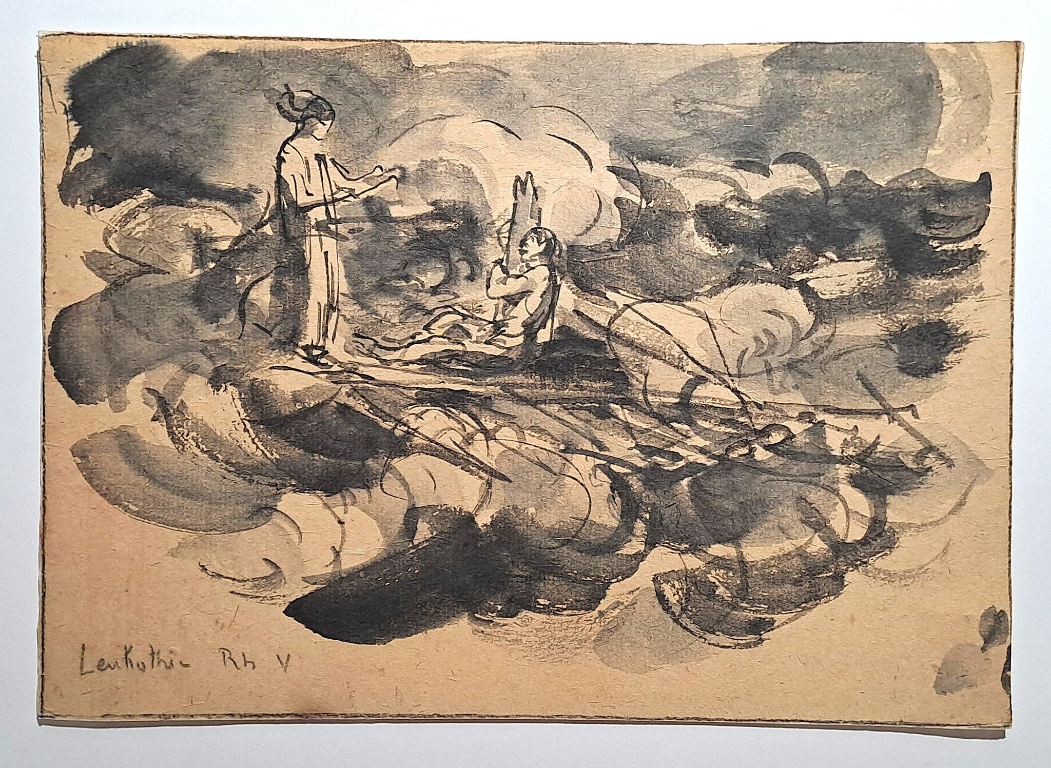 Jules CHADEL [Etude de Leucothée et Ulysse]. Dessin original. 