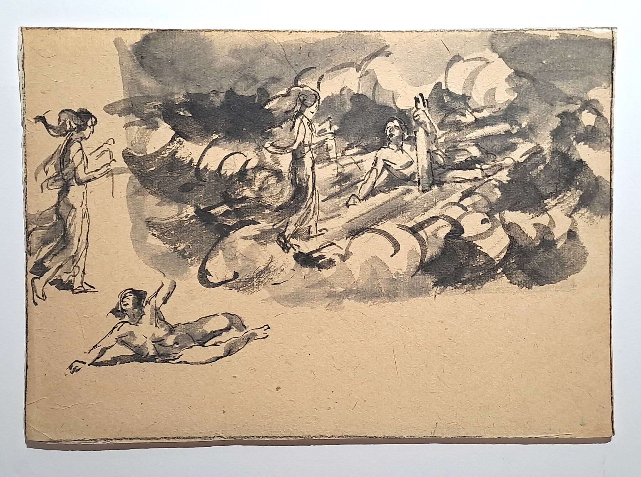 Jules CHADEL [Etudes de Leucothée et Ulysse]. Dessin original. 