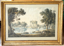 Charger l'image dans la galerie, Vue du Temple d'Esculape et du Lac de la Villa Borghese à Rome. c.1801.
